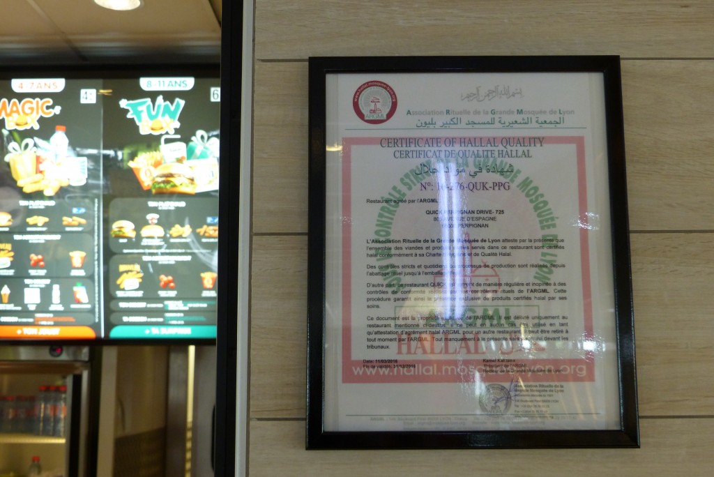 Certificat halal Quick Perpignan