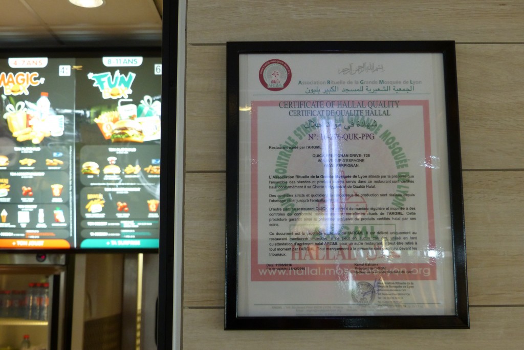Certificat halal Quick Perpignan